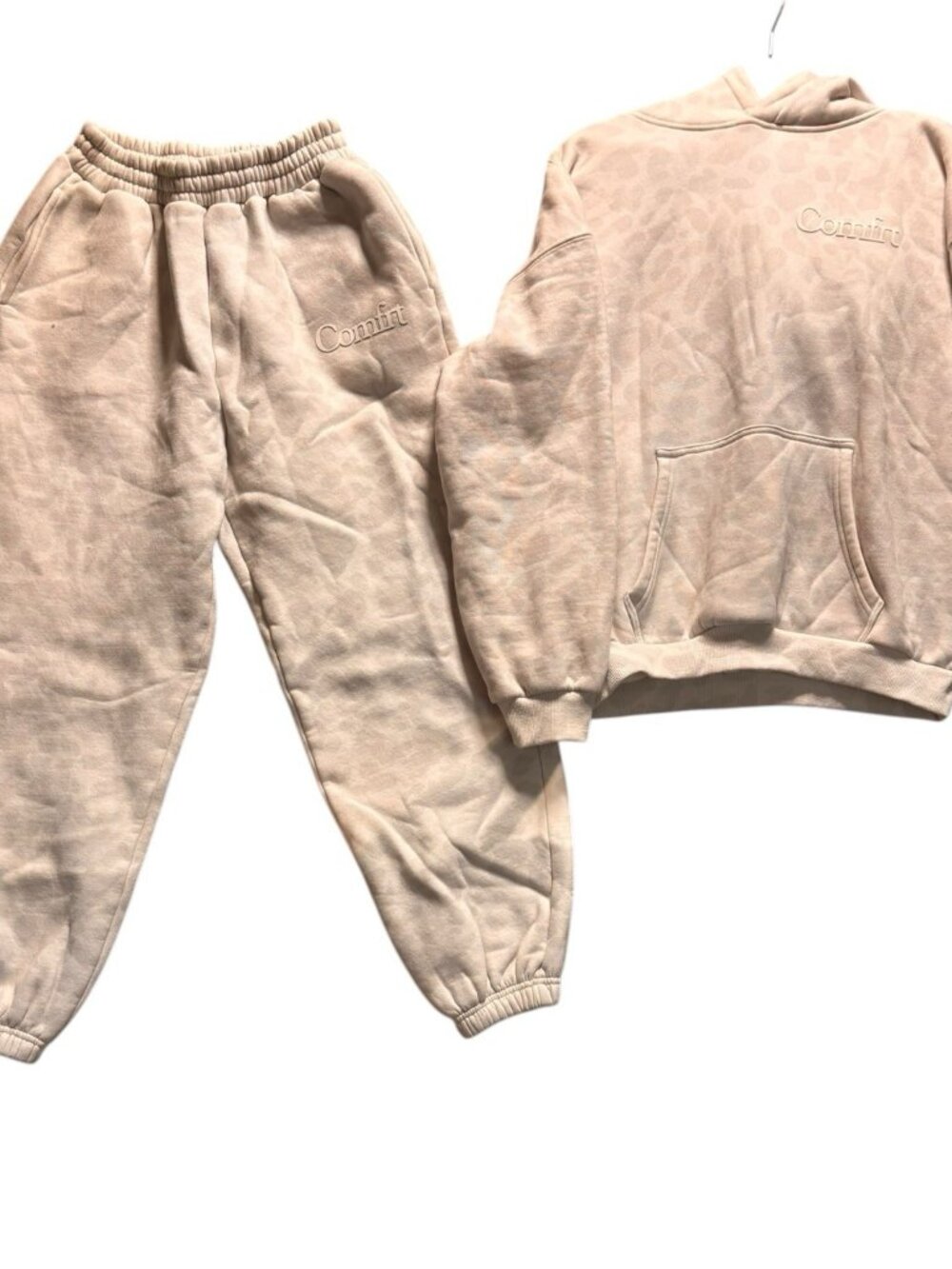 Comfrt Hoodie Sweatpants Set XL White Leopard Print Oversized Loungewear - Picture 2 of 16